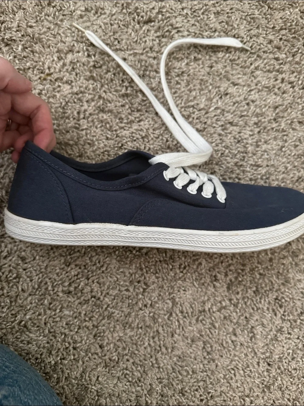 Mossimo Supply Co. Navy Canvas Low-Top Sneakers with White Laces